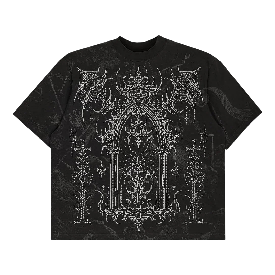 FITFOCUS. Tee shirt gothique winter arc oversize.