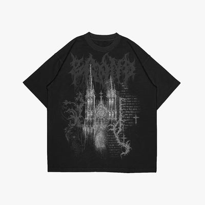 FITFOCUS. Tee shirt gothique winter arc oversize.
