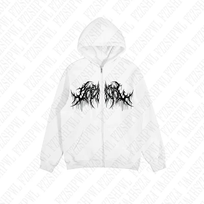 FITFOCUS. Sweat oversize blanc/noir.