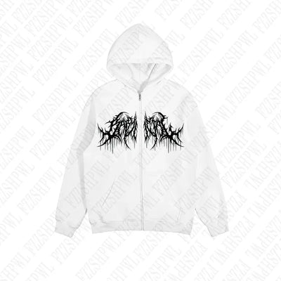 FITFOCUS. Sweat oversize blanc/noir.