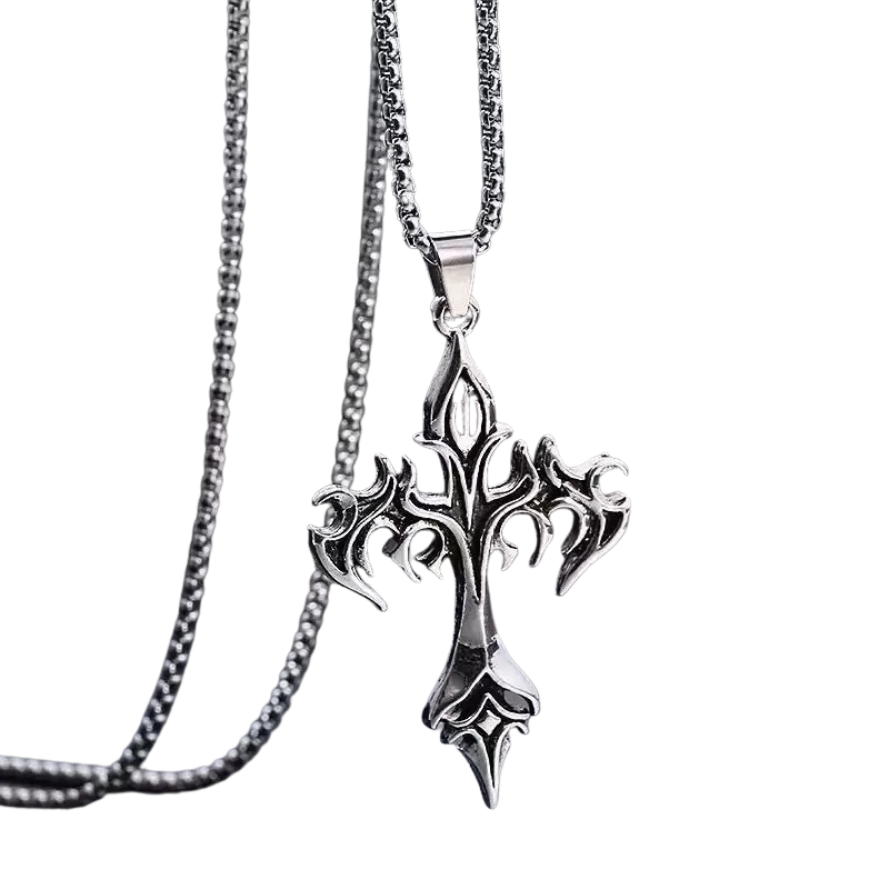 FITFOCUS. Chaine symbole croix fantaisie.